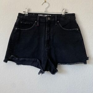 Idyllwind Denim Shorts 8 Black Womens Western Cowgirl Raw Hem High Rise Cut-Off